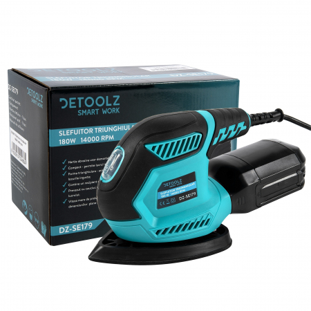 Slefuitoare electrice cu aspirator - Slefuitor triunghiular Detoolz 180 W, 14000 Rpm