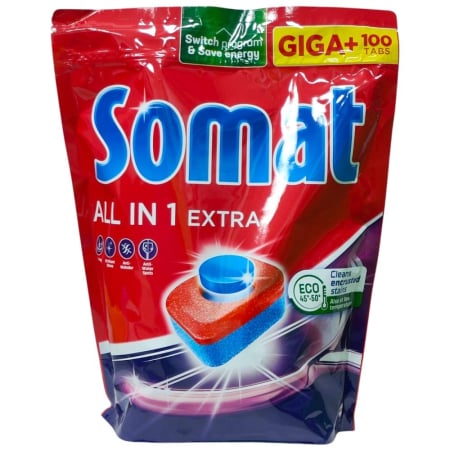 Detergenți și soluții de curățenie - Somat Detergent Vase Tablete 100 buc All in 1 Extra