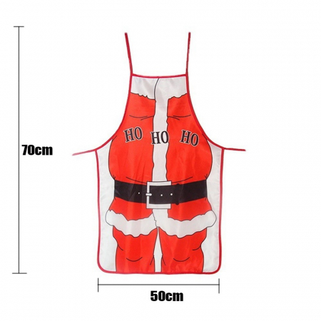 Sort de Bucatarie Decorativ, Flippy, Tema Craciun, 50 x 70 cm, Model HO HO HO, din Poliester, Rosu [6]