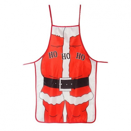 Sort de Bucatarie Decorativ, Flippy, Tema Craciun, 50 x 70 cm, Model HO HO HO, din Poliester, Rosu [7]