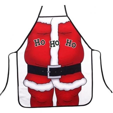 Sort de Bucatarie Decorativ, Flippy, Tema Craciun, 50 x 70 cm, Model HO HO HO, din Poliester, Rosu [1]