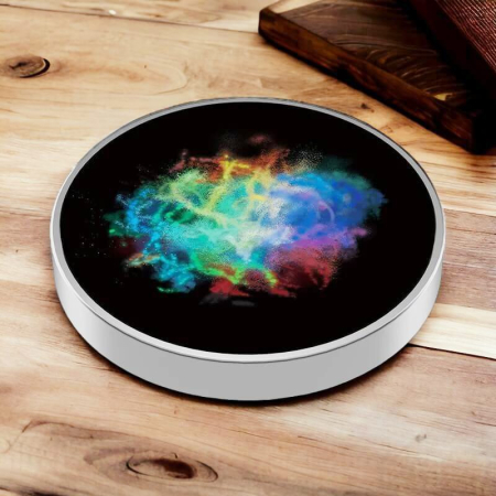 Spinner Giroscopic Metalic, Flippy, Jucarie Rotativa Anti-stres, Otel Inoxidabil, 3.8 x 0.6 cm, Efect Optic Galaxie, Model Coddington's Nebula [5]