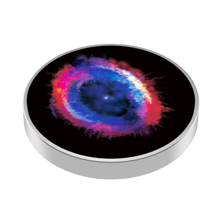 Jucarii, Copii & Bebe - Spinner Giroscopic Metalic, Flippy, Jucarie Rotativa Anti-stres, Otel Inoxidabil, 3.8 x 0.6 cm, Efect Optic Galaxie, Model Galaxy in Eridanus
