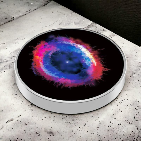 Spinner Giroscopic Metalic, Flippy, Jucarie Rotativa Anti-stres, Otel Inoxidabil, 3.8 x 0.6 cm, Efect Optic Galaxie, Model Galaxy in Eridanus [4]