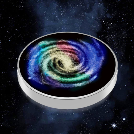 Spinner Giroscopic Metalic, Flippy, Jucarie Rotativa Anti-stres, Otel Inoxidabil, 3.8 x 0.6 cm, Efect Optic Galaxie, Model Milky Way [1]