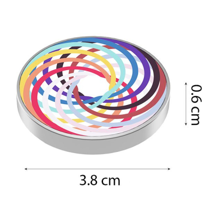 Spinner Giroscopic Metalic, Flippy, Jucarie Rotativa Anti-stres, Otel Inoxidabil, 3.8 x 0.6 cm, Efect Optic Spirala Hipnotica, Model Spirala Multicolor [2]