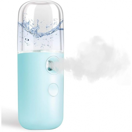 Lichidare Spray de Hidratare Facială cu Tehnologie Nano, Flippy, Hidratare, Igienizare, Abur Rece, Încărcare USB, Capacitate 30 mL, 10cm, Albastru [7]