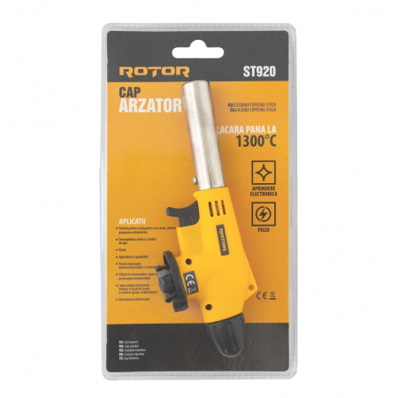 ST920 Cap arzator camping pe gaz ROTOR 1300 °C, Aprindere electronica/ piezo [2]