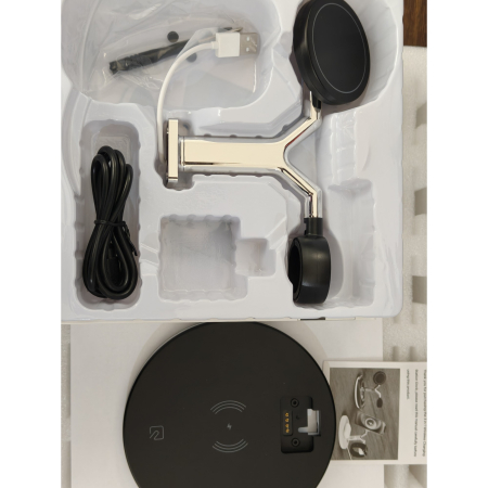 Statie de Incarcare 3 in 1, Flippy, Incarcator MagSafe Wireles Charger, Compatibil cu Apple iPhone, iWatch, AirPods, New Design, Max 25W, 14 x 14 x 10 cm, Negru [5]