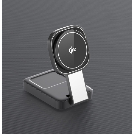 Statie de Incarcare MagSafe 3 in 1, Flippy, Magnetica Wireles Charger, Compatibil cu Apple iPhone, iWatch, AirPods, New Design, Max 23W, 11 x 6.5 x 2.9 cm, Negru [6]