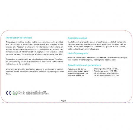 Sterilizator UV Alb pentru telefoane, cu functie difuzor aromatherapy si incarcare USB [2]