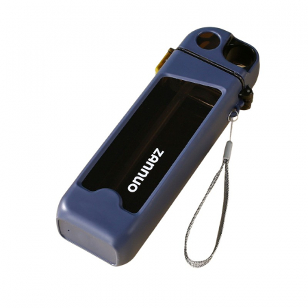 Bucatarie si electrocasnice - Sticla de Apa pentru Sport, Flippy, 350 ml, cu Pai si Capac, 23x7x4.4 cm, Buton de Blocare, din PC, Albastru
