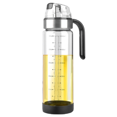 Bucătărie și electrocasnice - Sticla de ulei etansa cu deschidere inchidere, Flippy, Dispenser de ulei de bucatarie, Sos de soia, Otet, 500 ml, Transparent