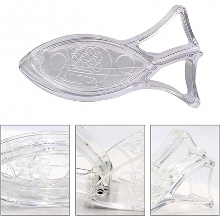 Storcator de Citrice Manual, Flippy, Rezistente, Usor de Folosit si Depozitat, Durabil, Calitativ, 12x5.2 cm, Model Peste, Transparent [4]