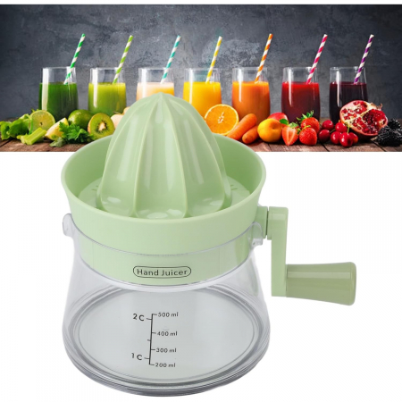 Storcator de Citrice Manual, Flippy, Rezistente, Usor de Folosit si Depozitat, Durabil, Calitativ, 16.5x13cm, Transparent/ Verde [7]