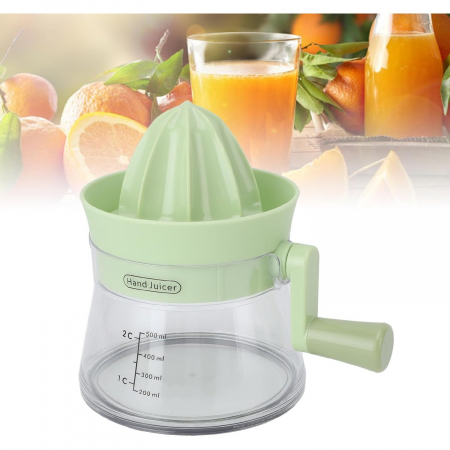 Storcator de Citrice Manual, Flippy, Rezistente, Usor de Folosit si Depozitat, Durabil, Calitativ, 16.5x13cm, Transparent/ Verde [8]