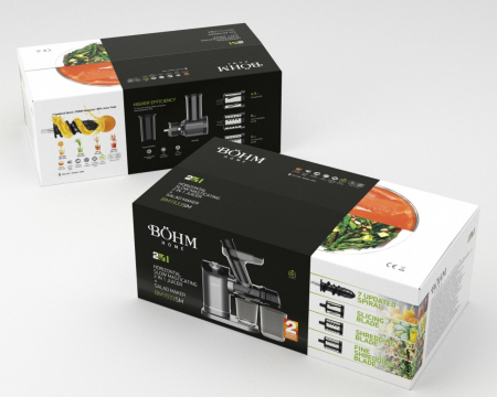 Storcator de fructe si legume cu presare la rece si razatoare multifunctionala, 150 W,Material Fara BPA, BoHM BM1533SM [5]