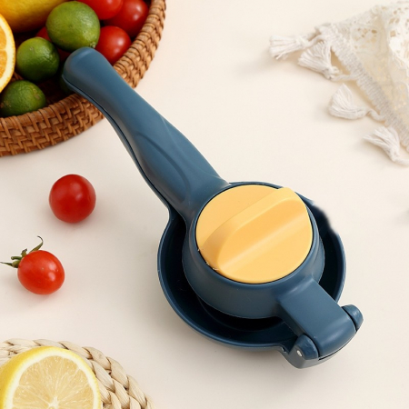Storcator manual citrice, Flippy, pentru lamai, portocale, cu actiune dubla, usor de utilizat, material ABS rezistent, 8x10x22 cm, albastru [2]