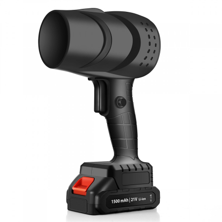 Pentru Casa si Camping - Suflanta de Aer Multifunctionala Portabila, Flippy, Incarcare Auto, pentru Gratar, Masina, Indepartare Frunze si Praf, 1500 mAh, Viteta de Rotatie 25000 RPM, 2 Baterii de Li si Incarcator, Negru