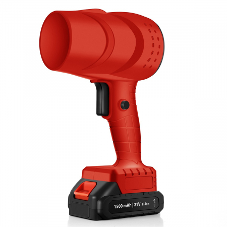 Gradina - Suflanta de Aer Multifunctionala Portabila, Flippy, Incarcare Auto, pentru Gratar, Masina, Indepartare Frunze si Praf, 1500 mAh, Viteta de Rotatie 25000 RPM, 2 Baterii de Li si Incarcator, Rosu
