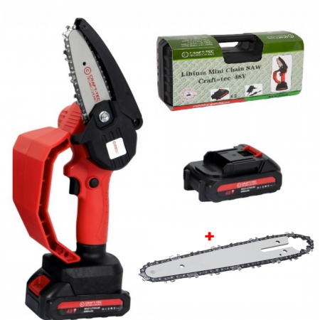 Gradina - *Super oferta* Drujba 2 baterii 48 V , lama&lant 4’’ + lama&lant 8" ,trusa transport, CRAFT-TEC , ROSIE MX566