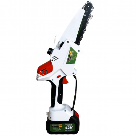 *Super oferta* Mini fierastrau Mustang, 2 acumulatori, 42 V, 8Ah, 3 lanturi, 2 lame, rezervor ulei, afisaj led, sistem ungere lant, lama 15 cm [3]