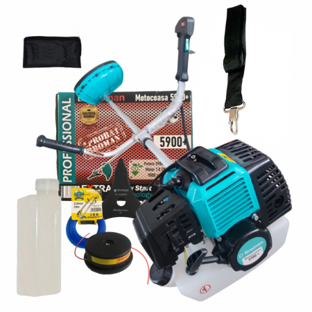 Motocoase, Trimmere si Masini de tuns gazon - Lichidare *Super oferta* Motocoasa pe benzina Broman Profesional 5900+, 7.8 Cp, 4 acc. incluse