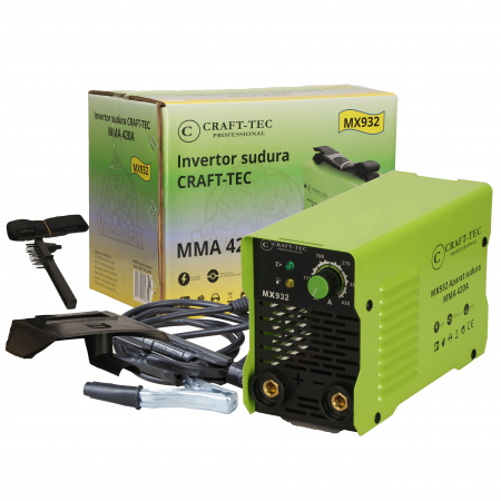 Invertoare - *Super pret* Invertor de sudura 420 A, Craft-tec MMA, electrod 1.6 - 5 mm, protectie supraincalzire, ventilator de racire