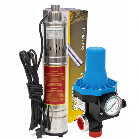 Pompe submersibile - *Super pret* Pompa submersibila QGD 3.0, 1100 W, 120 m inaltime, 3 mc/h, 1" + Prescontrol EPC-3