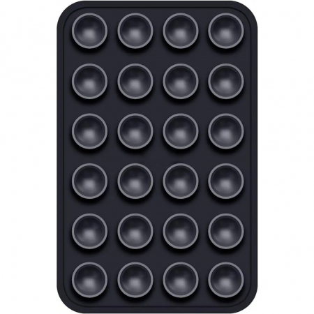 Suport Adeziv Universal, Flippy, pentru Telefon/Tableta, cu 24 Ventuze, potrivit pentru Tik-Tok/Selfie/Vizionare Video, din Silicon, 8 x 5.5 x 1 cm, Negru [1]