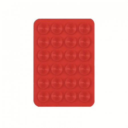 Suport Adeziv Universal, Flippy, pentru Telefon/Tableta, cu 24 Ventuze, potrivit pentru Tik-Tok/Selfie/Vizionare Video, din Silicon, 8 x 5.5 x 1 cm, Rosu [2]