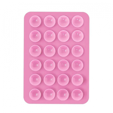 Suport Adeziv Universal, Flippy, pentru Telefon/Tableta, cu 24 Ventuze, potrivit pentru Tik-Tok/Selfie/Vizionare Video, din Silicon, 8 x 5.5 x 1 cm, Roz [3]
