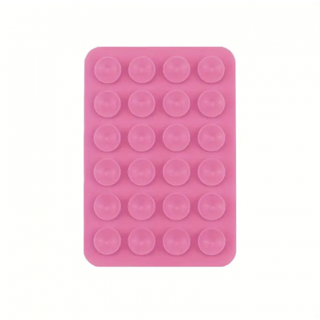 Suport Adeziv Universal, Flippy, pentru Telefon/Tableta, cu 24 Ventuze, potrivit pentru Tik-Tok/Selfie/Vizionare Video, din Silicon, 8 x 5.5 x 1 cm, Roz [1]