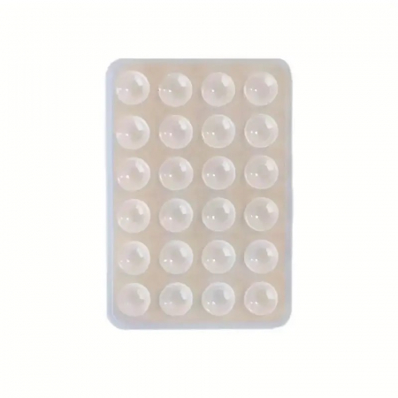 Suport Adeziv Universal, Flippy, pentru Telefon/Tableta, cu 24 Ventuze, potrivit pentru Tik-Tok/Selfie/Vizionare Video, din Silicon, 8 x 5.5 x 1 cm, Transparent [1]