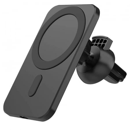GSM - Suport auto cu incarcare wireless tip Magsafe 15W, Flippy, compatibil iPhone, Negru