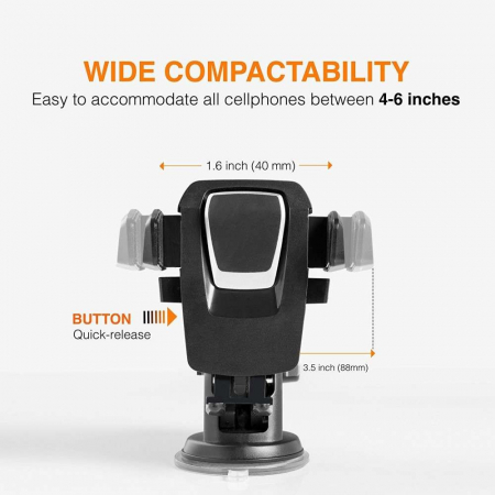 Suport auto Flippy 3rd pentru telefon, Negru [4]