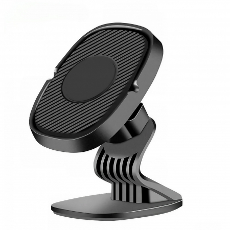 GSM - Suport Auto Magnetic Flippy 360 grade cu adeziv, 53 mm, Holder JS - 668, compatibil cu dispozitive intre 4" - 7", Ajustabil, 6 Magneti Neodymium  incorporati, Negru