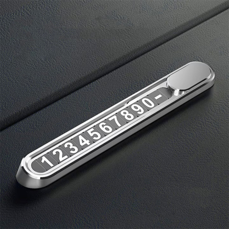 Suport Auto Numar Telefon Parbriz, Flippy, Aliaj de Aluminiu, Lipire cu Banda Dubla Adeziva, 13,8 cm, Argintiu [2]