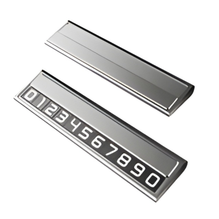 Suport Auto Numar Telefon Parcare, Flippy, Design Metalic cu Capac, Afisaj Ascuns Rabatabil, Cifre Magnetice Fluorescente, 11.8 x 3 x 1 cm, Argintiu  [2]