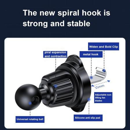 Suport Auto pentru Telefon, Flippy, MagSafe, cu Magnet, Prindere Grila de Ventilatie, Detalii Fine, Rotativ 360 de Grade, Plastic Magnet Silicon, 5.1x3.9 cm, Negru [2]