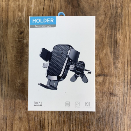 Suport Auto Telefon Flippy, Prindere Grila Ventilatie, Tija Fixare Reglabila, Rotativ 90 grade, Design Modern, Detalii Fine, Material Plastic si Silicon, 11 x  8.5 cm, Model 3, Negru [1]