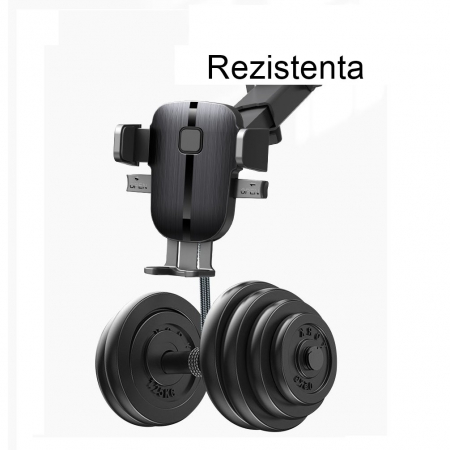Suport Auto Telefon Flippy, Prindere Grila Ventilatie, Tija Fixare Reglabila, Rotativ 90 grade, Design Modern, Detalii Fine, Material Plastic si Silicon, 11 x  8.5 cm, Model 2, Negru [3]
