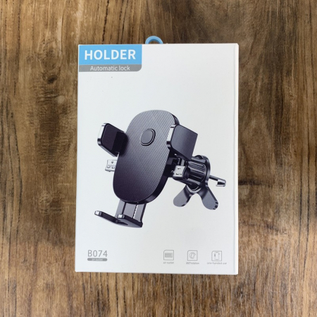 *LICHIDARE STOC* Suport Auto Telefon Flippy, Prindere Grila Ventilatie, Tija Fixare Reglabila, Rotativ 90 grade, Design Modern, Detalii Fine, Material Plastic si Silicon, 11 x  8.5 cm, Negru [1]