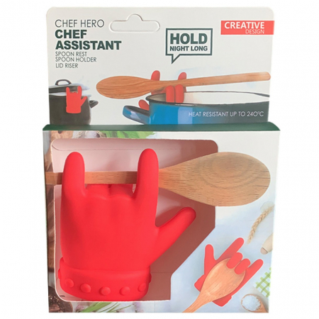 Suport Capac Anti- Varsare, Suport Lingura pentru Oala, Flippy, Model in Forma de Deget, din Silicon, Rosu [1]