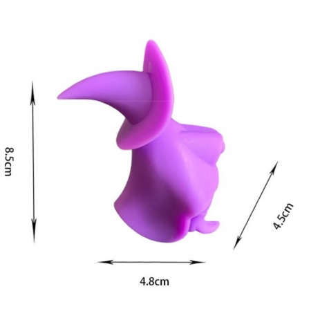 Suport Capac Anti-Varsare, Suport Lingura pentru Oala, Flippy, Model Vrajitoare, din Silicon, Mov [2]