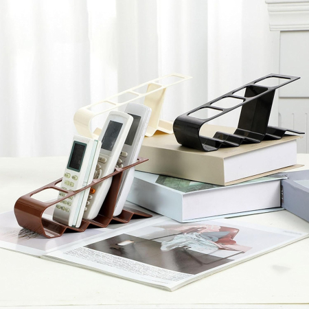 Suport de Birou, Flippy, din Plastic, pentru Telecomenzi, Telefoane, 18 x 7 x 9 cm, Maro [5]