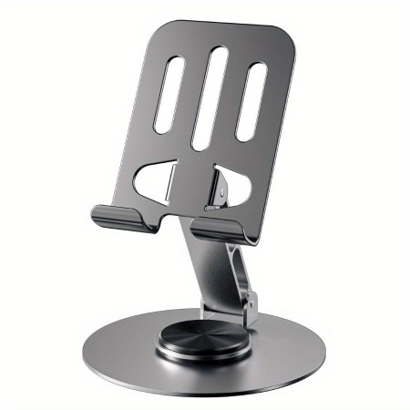Suport de Birou pentru Telefon sau Tableta, Flippy, din Metal, Pliabil, 5.7 x 13.5 x 8.7 cm, Universal, Gri Metalic [0]