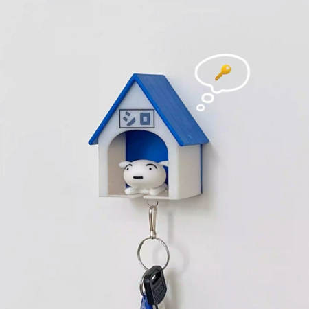 Suport de Chei, Flippy, Model Casuta si Breloc Caine Alb, 7x6x4cm [4]