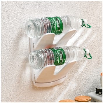 Pentru Casa si Camping - Suport de Perete pentru Capace, Flippy, Design Pliabil, cu Doua Straturi, cu Scurgere, Plastic, 33x28x3 cm, Alb