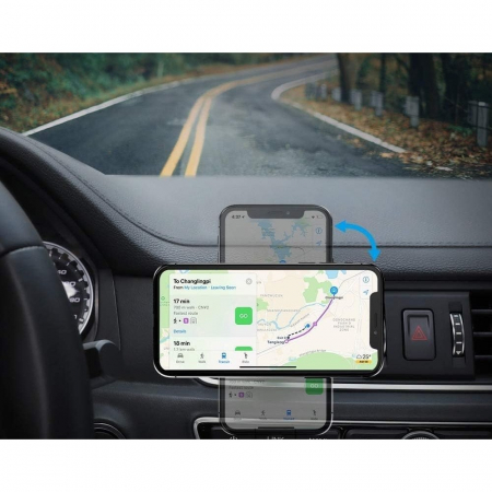 Suport de Telefon, Flippy, pentru Ventilatie, din ABS si Magnet, 3.8 x 3.7 x 6.2 cm, Universala, Rosu [4]